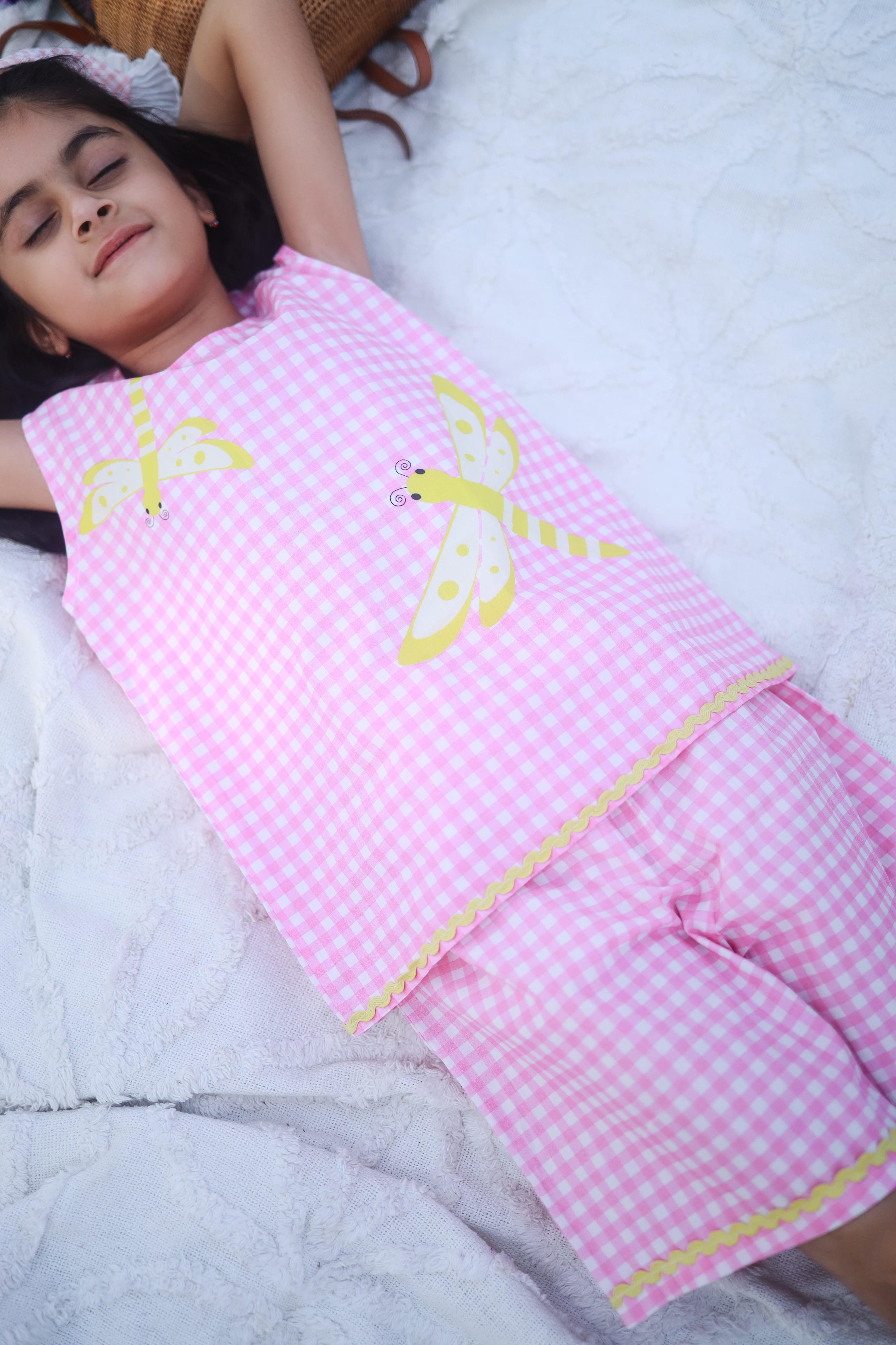 Gingham Gulabo Girls Coord Set
