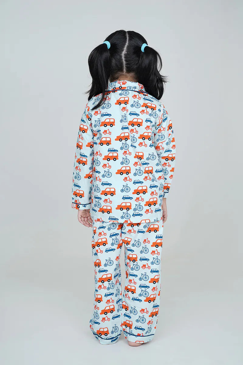 Wheels World Collar Pajama Set