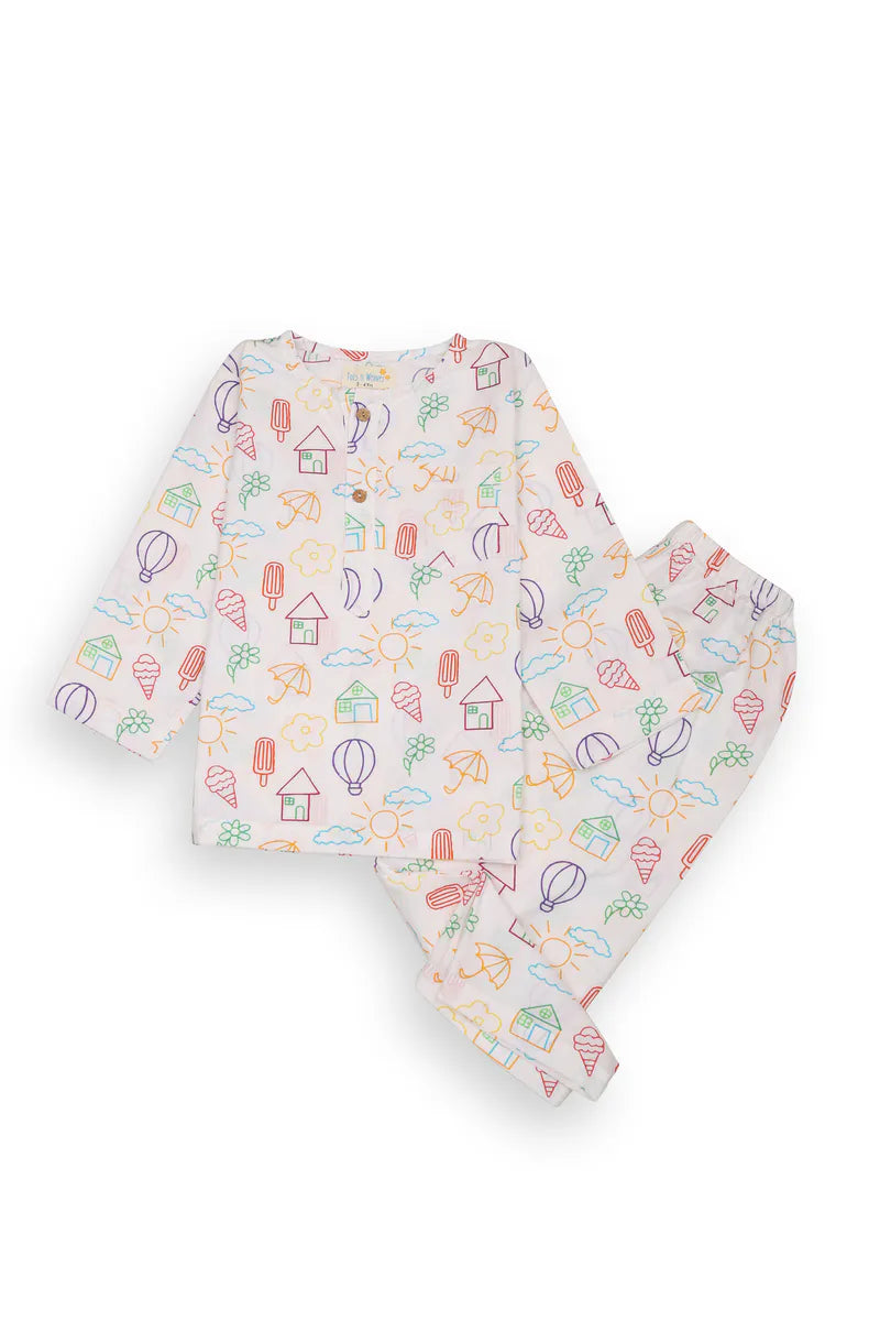 Doodle Dreams Kurta & Pajama Set