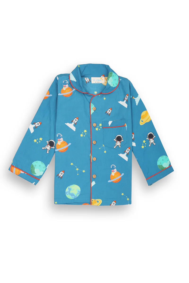 Cosmic Cuddles Collar Pajama Set