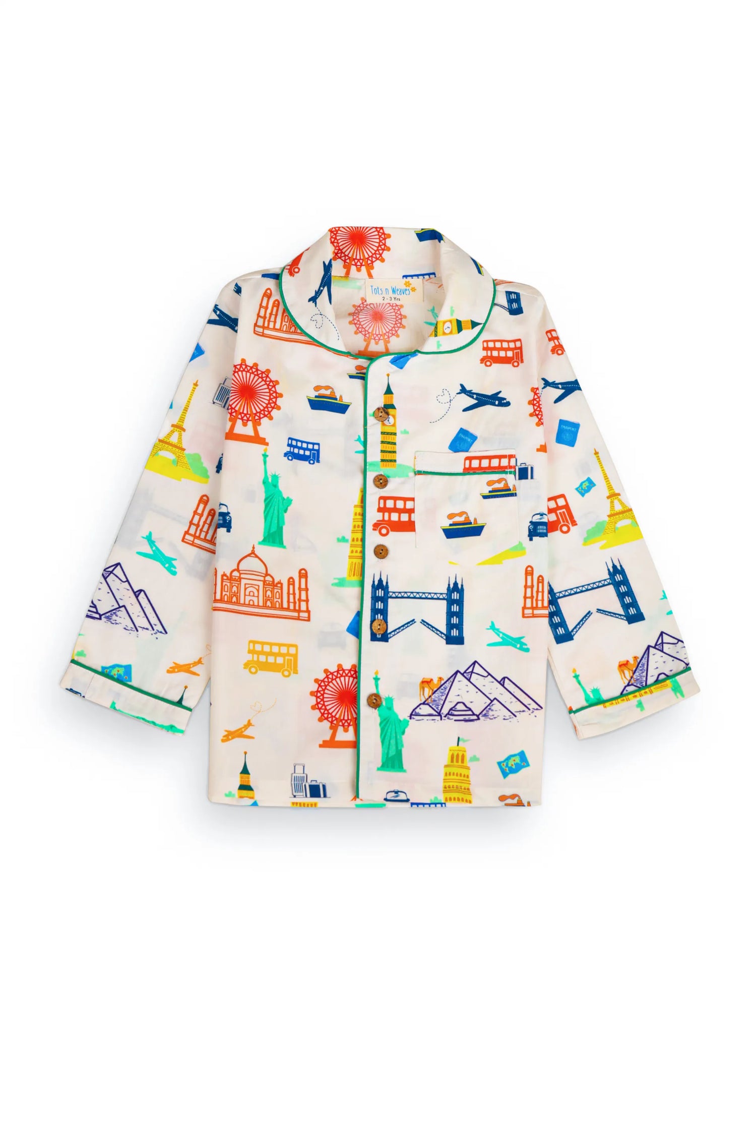 Around The World Collar Pajama Set