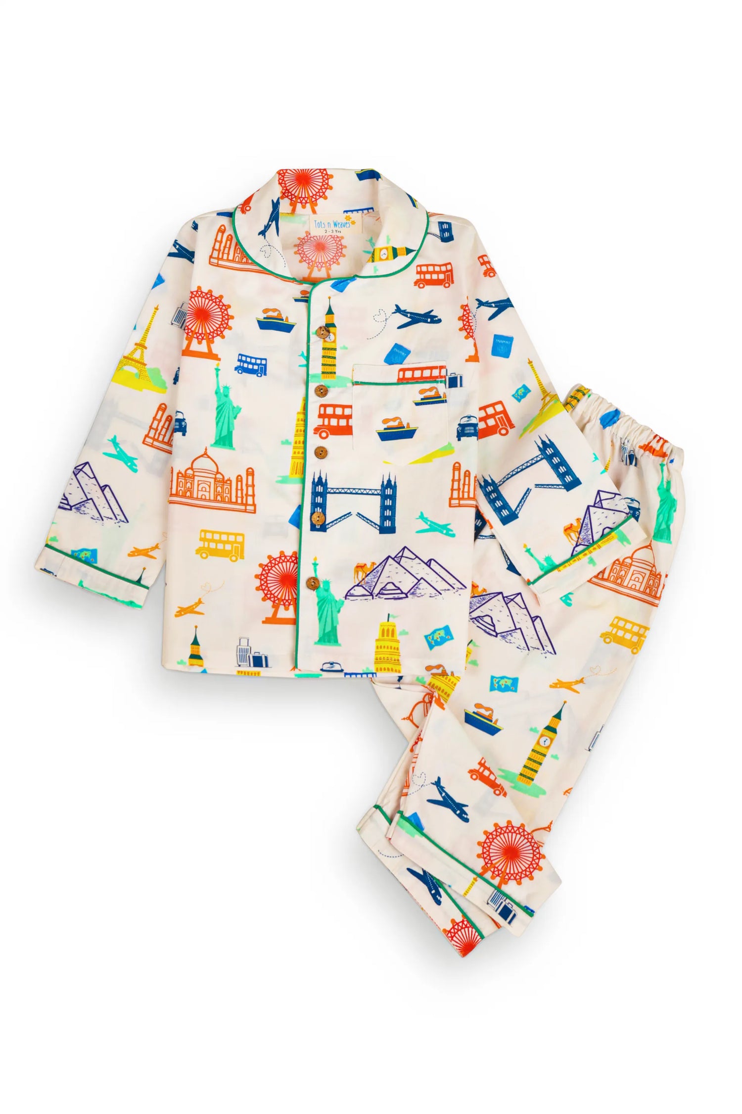 Around The World Collar Pajama Set