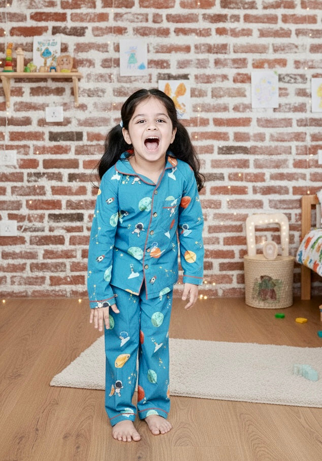 Cosmic Cuddles Collar Pajama Set