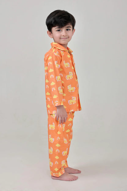 Rainbow Riders Collar Pajama Set