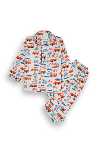 Wheels World Collar Pajama Set