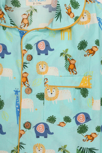 Jungle Jammies Collar Pajama Set