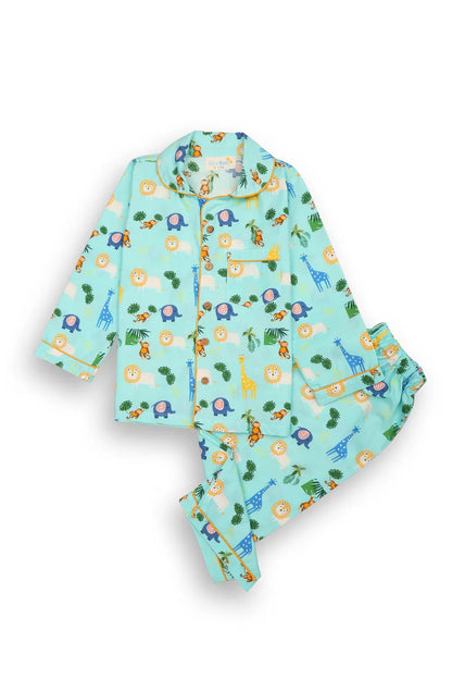 Jungle Jammies Collar Pajama Set