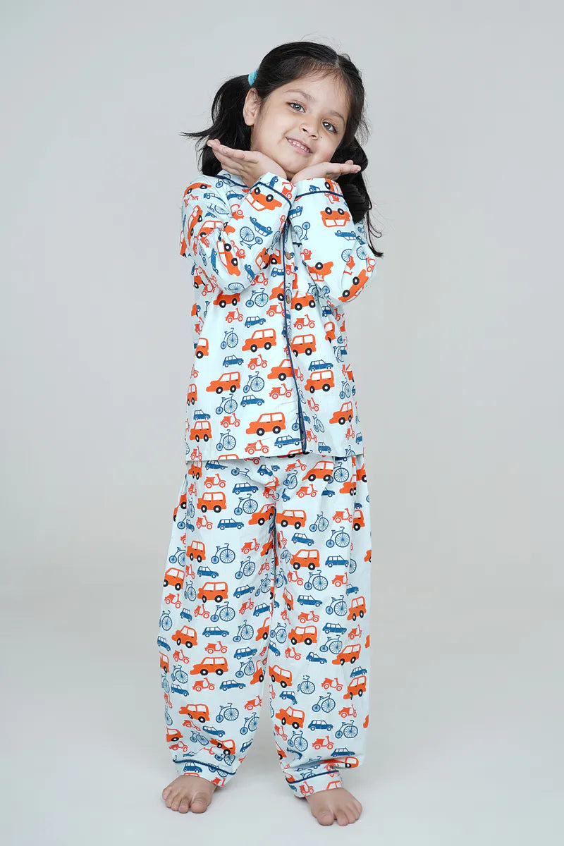 Wheels World Collar Pajama Set