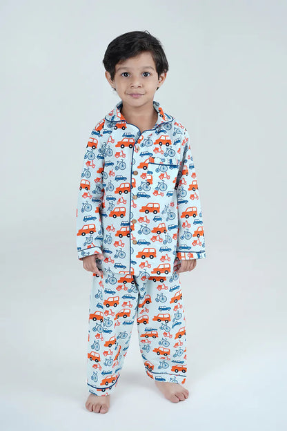 Wheels World Collar Pajama Set