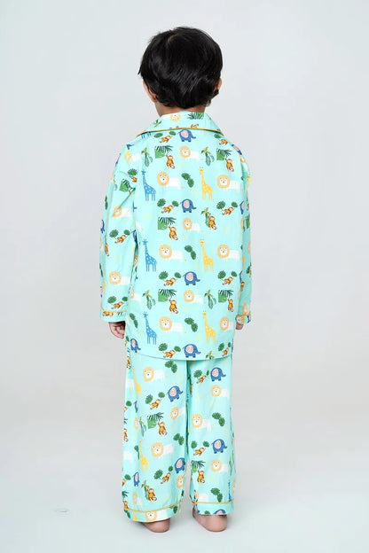 Jungle Jammies Collar Pajama Set