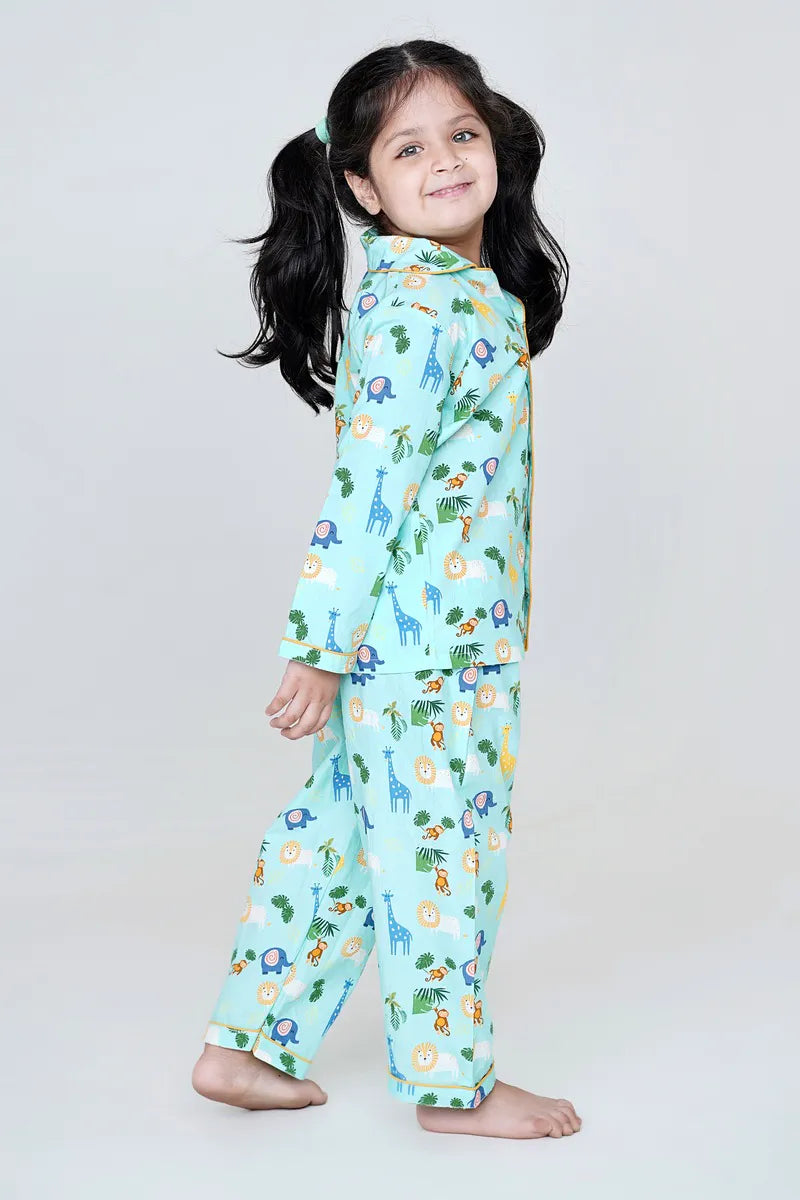 Jungle Jammies Collar Pajama Set