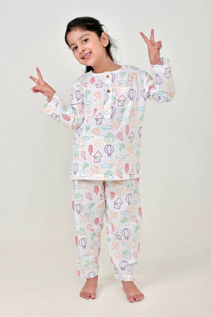 Doodle Dreams Kurta &amp; Pajama Set