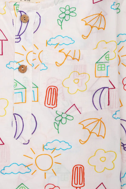 Doodle Dreams Kurta &amp; Pajama Set