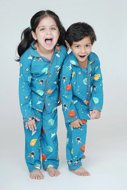 Cosmic Cuddles Collar Pajama Set